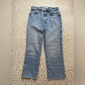 Zara raw hem straight leg jeans